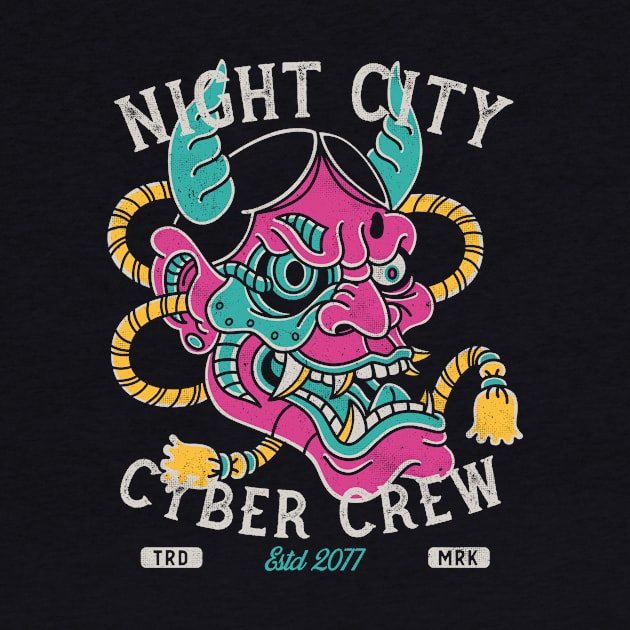 Night City Cyber Crew - Cyberpunk Traditional Tattoo by Nemons